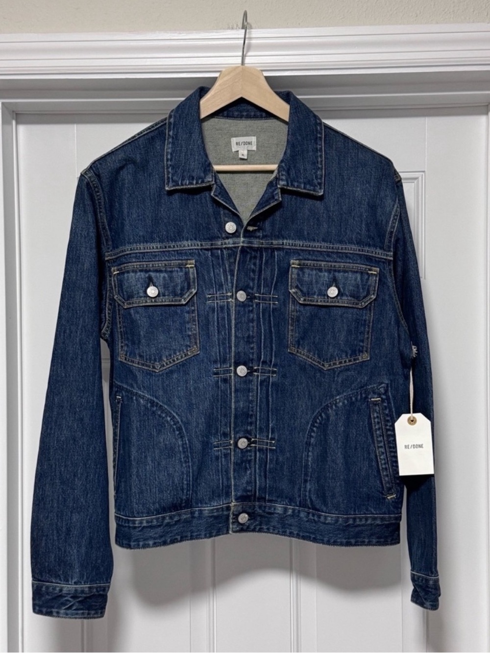 NWT RE/DONE 1 Year Wear Vintage Blue Classic Denim Jacket Mens XL $450 - Picture 2 of 16
